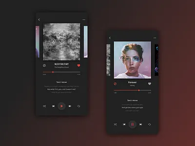 Music player app UI design dark ui music app music player