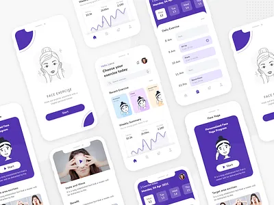 Face Exercise UI Design app applicaiton appstore design design app dribbble exercise icon illustration typography ui ux yoga app