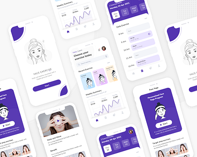 Face Exercise UI Design app applicaiton appstore design design app dribbble exercise icon illustration typography ui ux yoga app