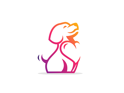 Dog love animal logo dog logo heart logo veterinary logo