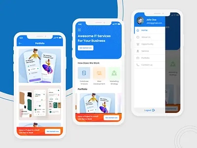 IT Services UI Design app branding design graphic design icon illustration typography ui ux vector