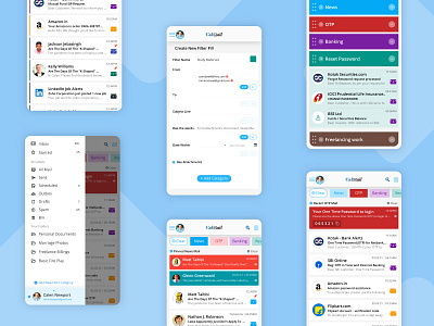 Cal Mail - Mail Organiser app crazee adil graphic design mohamed adil ui uidesign ux vector