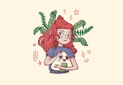 Exploration drawing girl illustration illustration art learning plant procreate sushi