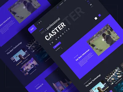 Professional Caster Landing Page Design agency caster clean color commentary creative design football landing sports sports design ui uidesign ux website