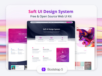 Soft UI Design System - Open Source 3d about us animation blog bootstrap 5 button design system free freebie glassmorphism gradient gradients input open source profile sign in ui kit web design web kit webdesign