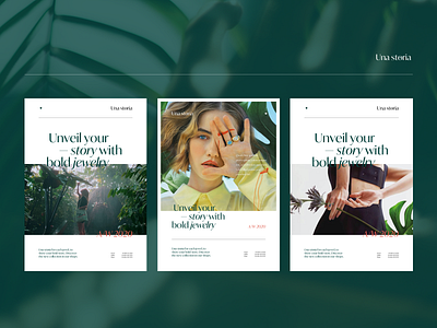 Una storia rebranding advertising branding editorial ivy font jewels layout poster ring tropical urban jungle
