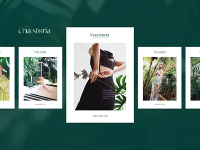 Una storia rebranding branding branding and identity editorial exploration jewels layout magazine poster tropical urban jungle