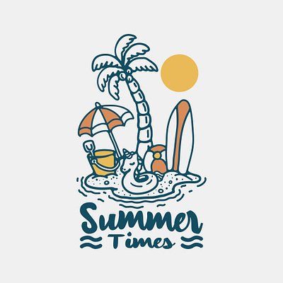 Summer times availabledesign badgedesign beach illustration nautical summer summertime surf surfing tropical tshirtdesign vintage badge vintage design vintage illustration
