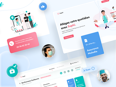 Sophi Landing Page & Web app design health hospital shot surgeon ui ux webdesign