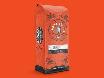 Crazy Genius Packaging branding coffee coffee bag coffee packaging illustration packaging packaging design vintage