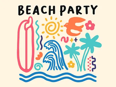 Beach party badgedesign beach colorful logo nautical summer surf surfing tropical tshirtdesign vintage badge vintage design vintage illustration vintage logo
