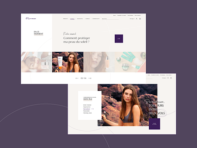 Cosmetics UI design blog posts chronobiology cosmetics cosmetics product interface portrait refined routine skin slider website