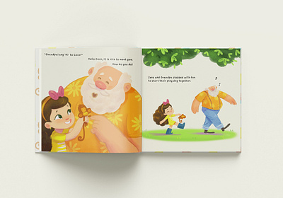 Book interior colored illustrations book mockup character design childrens book illustration picture book