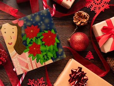 Christmas card illustration characterdesign christmas christmascards colorful illustration illustrator typography