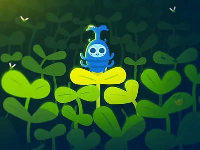 Green Beetle art austinart blue color digitalart illustration nature