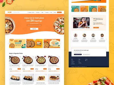 Landing Page Redesign - Pizza Website figma information architecture interaction design landing page mobile app design pizza prototyping redesign ui design user research ux design visual design website redesign wireframing