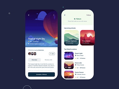 Retree Mobile Application 2 app clean design illustration minimal mobile modern travel ui uiux ux