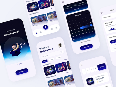 Hotel boking mobile app exploration app app project booking app creative design dribbble best shot exploration hostel ios minimal mobile app product trandy 2021 travel ui ux