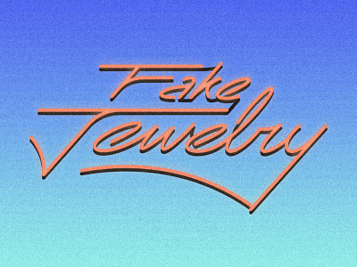 Fake Jewelry 80s 90s beach cursive custom type fake jewelry hand neon palm trees pixel art script shopping mall type typography vaporwave