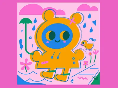 rain on me! austinart childrens illustration color digitalart illustration rain