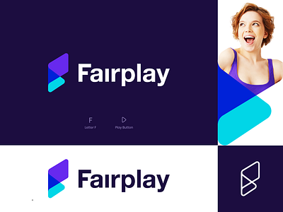 Fairplay abstract abstract logo app brand identity branding creative f f logo f mark freelance identity illustration letter logo letter logo mark mixed play play logo symbol tech logo technology