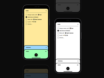 To Do iOS App Themes cards ios todo todolist ui