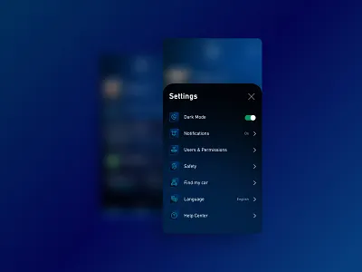 Settings - #Daily UI 007 app car app dailyui dailyui 007 dailyuichallenge design mobile settings ui ui design