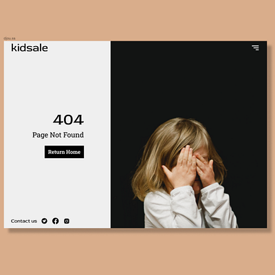 404 Page for Kidsale angry baby branding dark ui design games illustration kid kids minimal sad typography ui ux user interface website