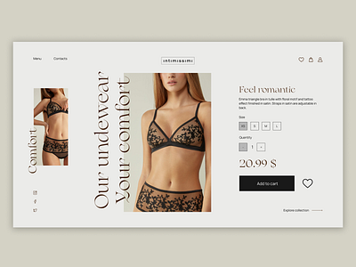 Lingerie item concept buy buying cart clothes concept concept design design figma internet shop item item card item page items lingerie shop uidesign underwear web design webdesign website design