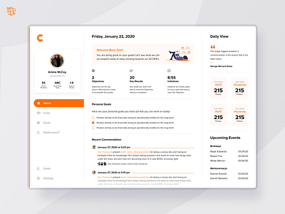 Crew Desktop View airship branding design illustration internal intranet logo orange ui user experience ux web app