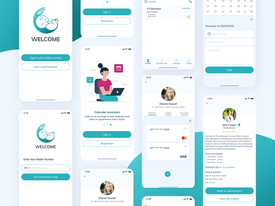 Telemedicine App Design app design health app healthcare app healthcare products minimal telemedicine app development ui