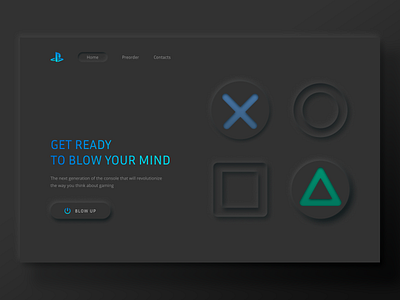 Dark neumorphic UI dark design figma neumorphism playstation soft ui