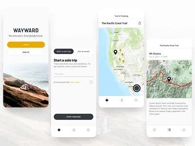 Wayward Tracking App mobile app tracking app travel app