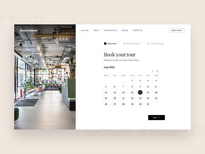 Book your tour - blackdesk 2021trend book a tour cowork coworking coworking space design desk inspiration landing page startup ui uidesign uidesigner web webdesign website