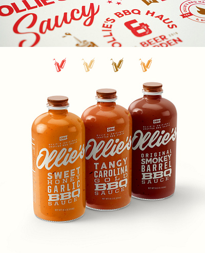 Ollies BBQ Bottles bbq bbq bottles bottle design bottle label bottles bradning brand identity branding branding design color design font graphic design logo package design packaging type type art typeface