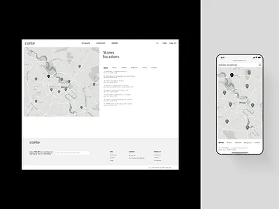 E-commerce website redesign, Stores page ecommerce map shop stores webdesign website design