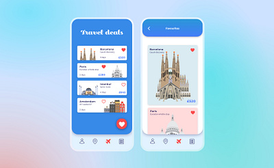 044 #DailyUI TRAVEL App Favourites app design dailyui dailyuichallenge design illustration illustration digital travel travel app ui ui design ux vector illustration