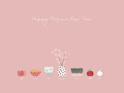 Modern Persian New Year Illustration haft seen haft sin haftseen haftsin iranianart norooz nowrooz nowroz persian persian design persian graphic designer persianart persiandesign persiannewyear