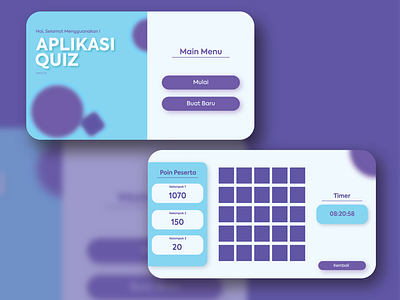 Aplikasi Quis app design flat minimal ui ux