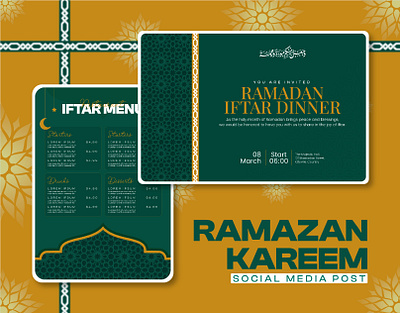 Iftar Dinner Ramadan Kareem Menu Luxury Design collection creative design graphic design iftar iftar menu kareem media menu post posts ramadan resturant social social media