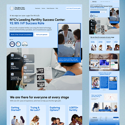 Landing Page for Clinic/Fertility Specialist/Gynaecologist/OB branding clinic dashboard design donor fertility specialist genes gynaecologist hospital independant doctor infertility ivf landing page logo medical obstetrician sperm donation ux web