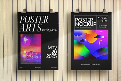 Black Poster Mockup graphic design shadow