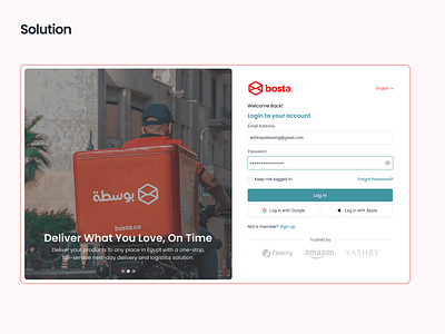 Redesign Bosta signup - Concept concept delivery design logistics signin signup ui uidesign ux uxdesign