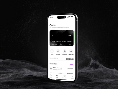 Virtual Card screen appdesign finance mobileapp productdesign ui