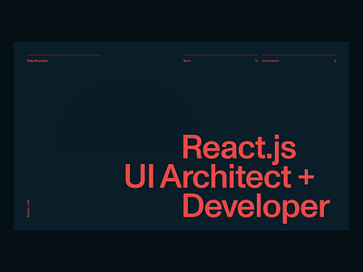 Toby Brancher — Home | Desktop arrow bristol desktop grid grotesk hero masthead monument grotesk nav react.js ui