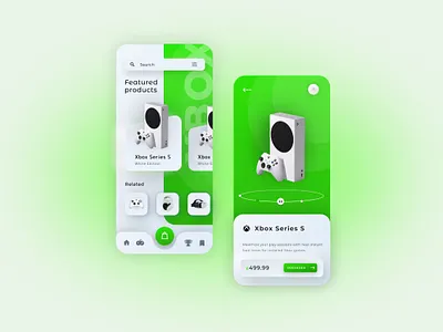 Xbox Series S - App Design air clean console controller design figma flat games gaming green ui ux xbox xboxone