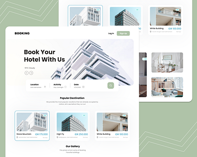 Booking Landing Page UI Design design minimal ui ux web webdesign