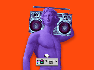 Click "TouchMe" for 2020đrəam adobe aesthetics design graphic design illustration mr touch this photo art photoshop retrowave vaporware