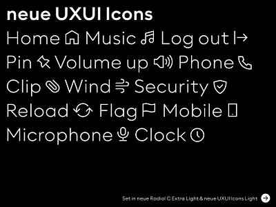 neue UXUI Icons & neue Radial C