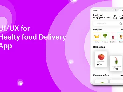 Healty food finder app design ui ux